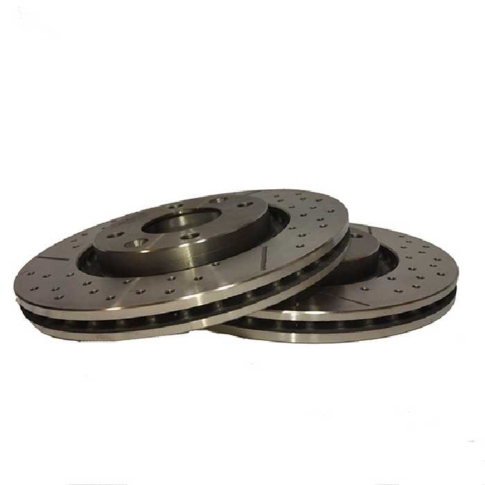 دیسک ترمز چرخ جلو کاردینال مدل سوراخ دار مناسب برای پژو 207 تیپ 5 بسته 2 عددی