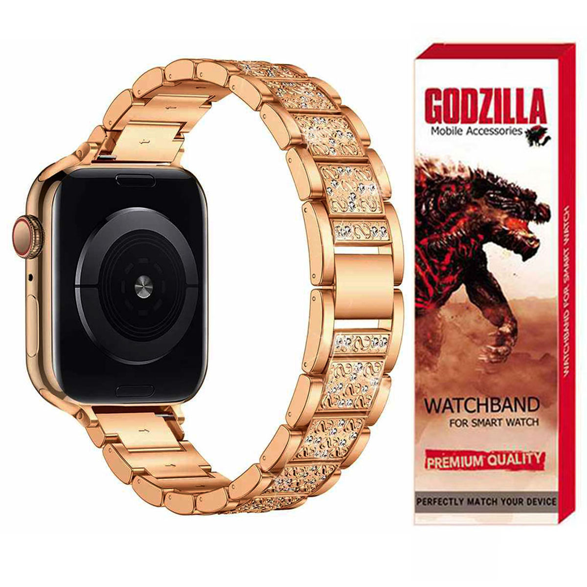 بند گودزیلا مدل 3Bead Diamond مناسب برای اپل واچ سری 38 / 40 / 41 میلی متر