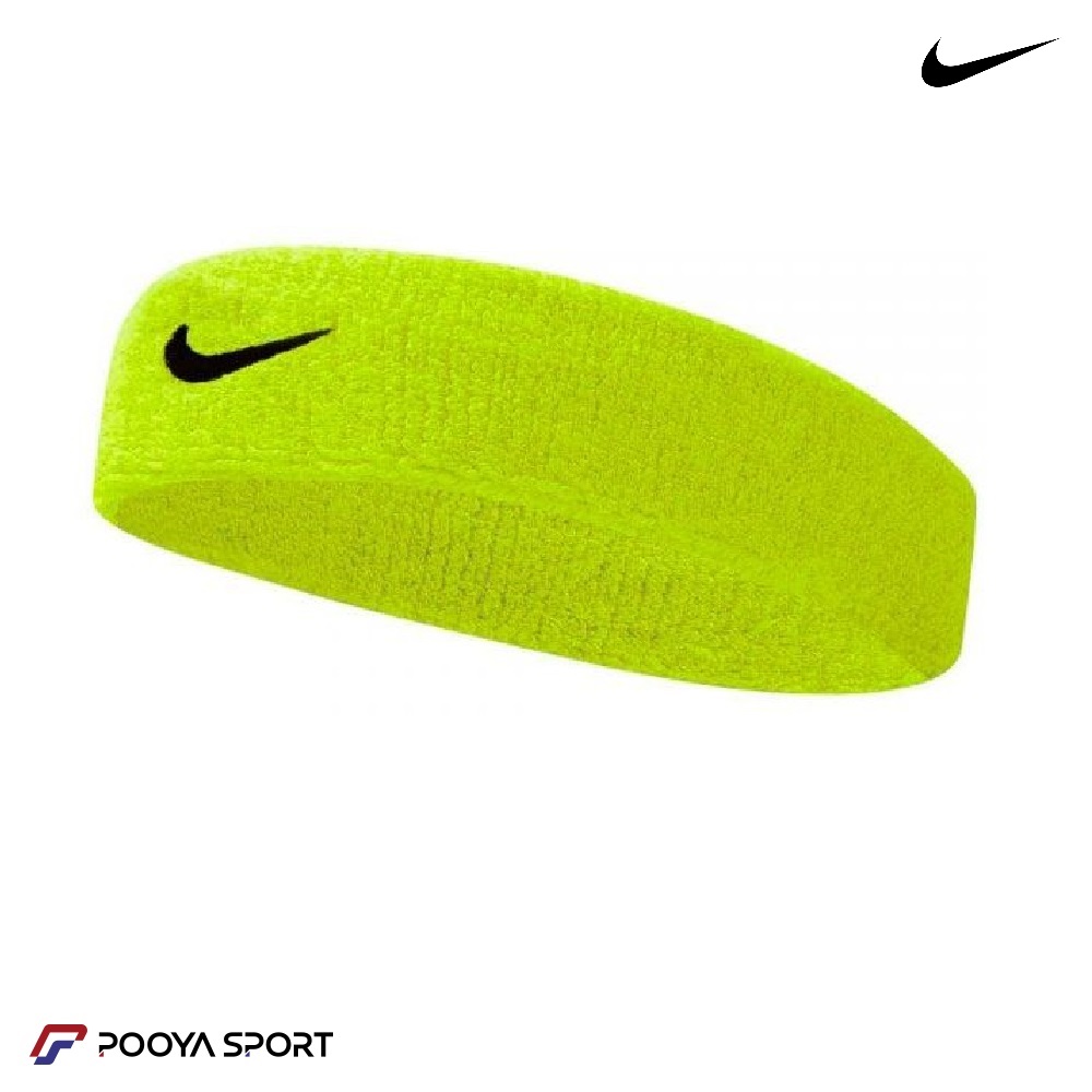 هدبند ورزشی حوله ای نایک NIKE زرد فسفری