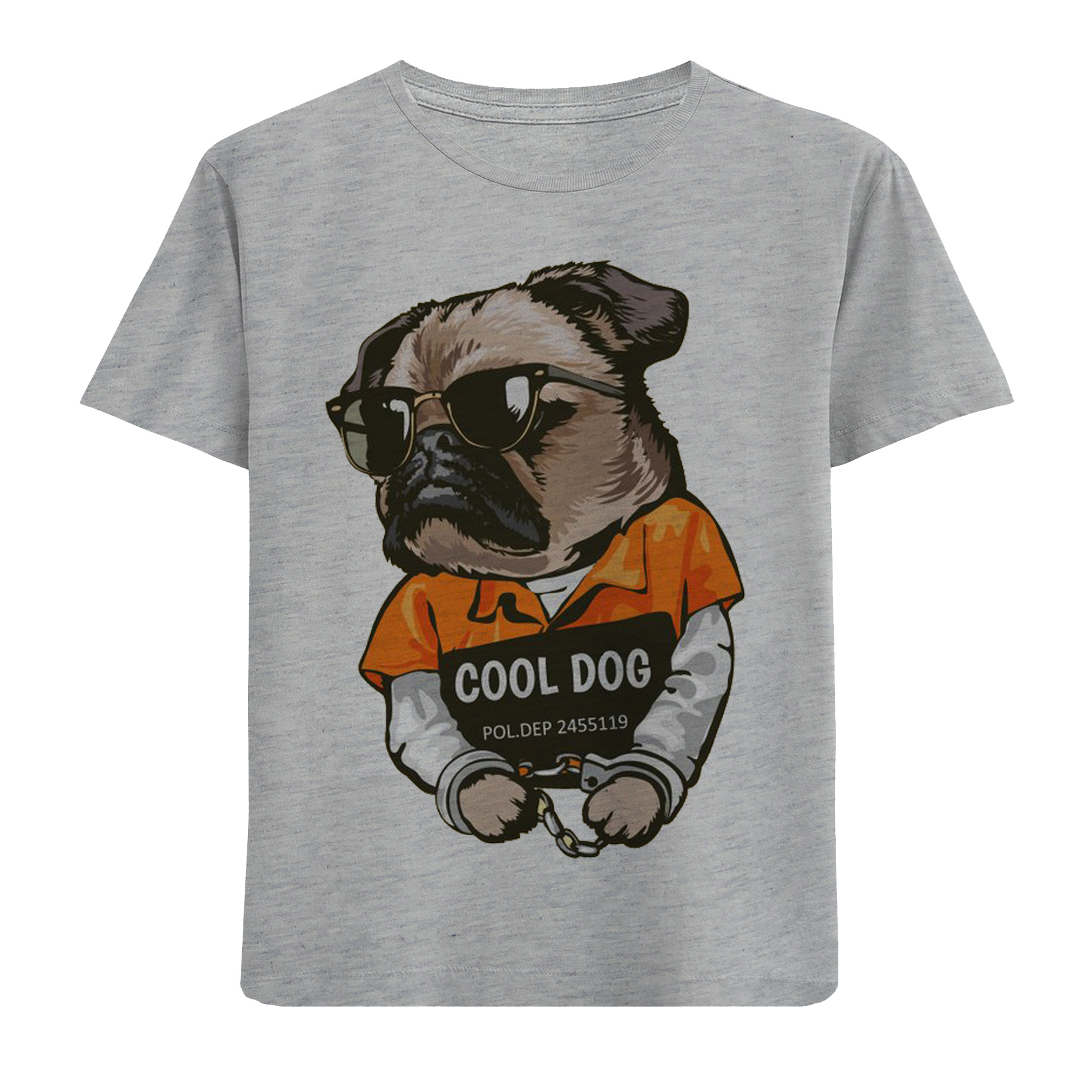 تی شرت آستین کوتاه بچگانه مدل سگ عینکی F568