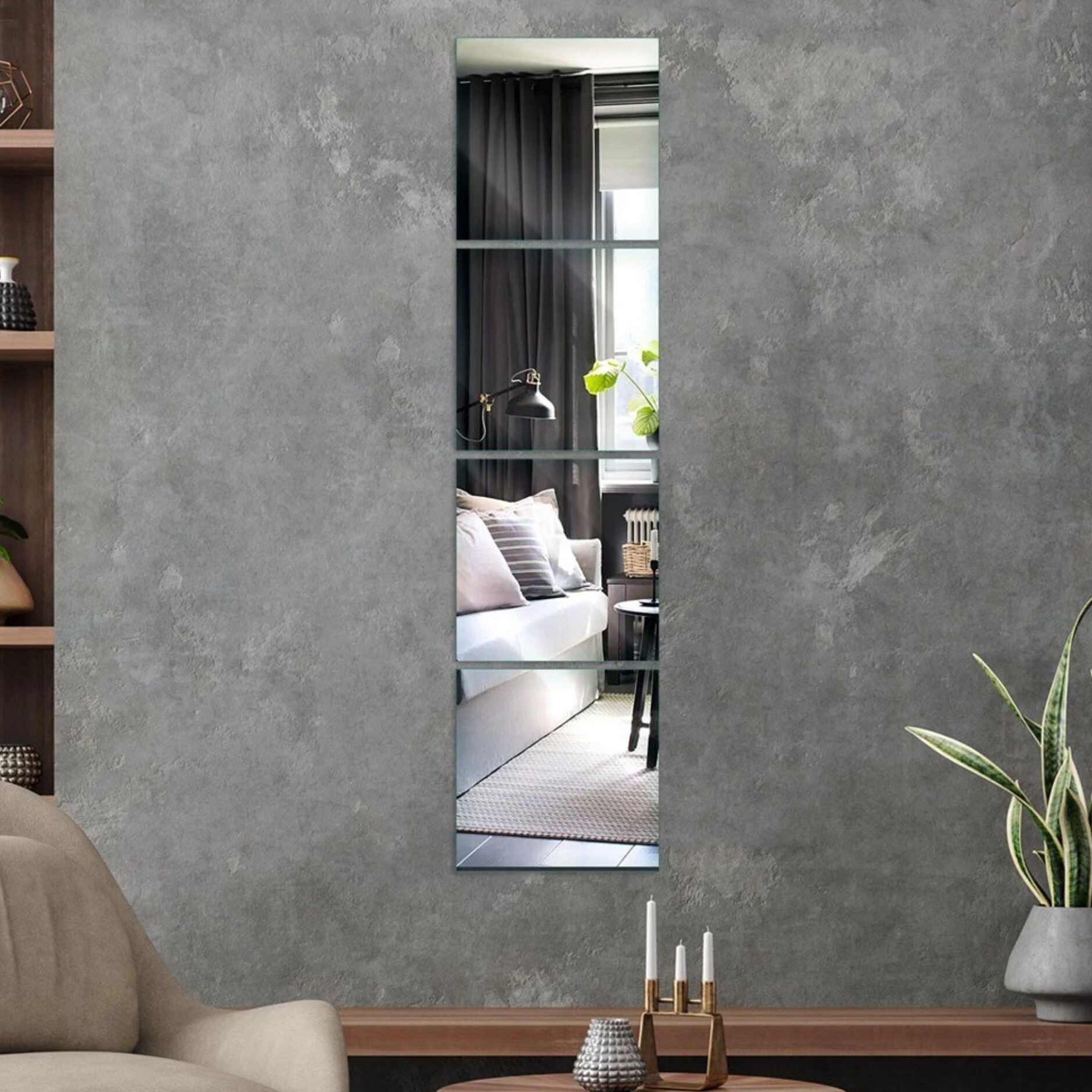 آینه دکوری مربع مدرن چهار عددی ست