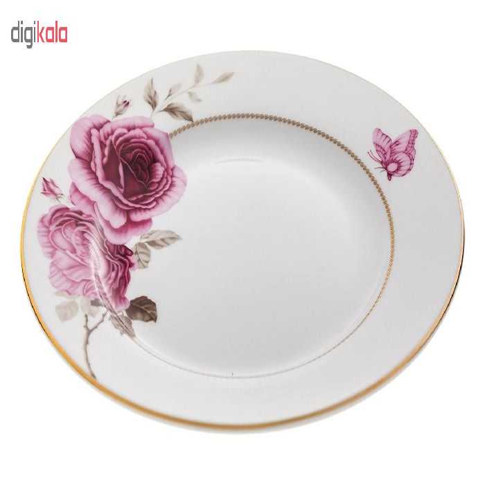 بشقاب چینی زرین ایران مدل ایتالیا اف مدل 25- Rose Flower مجموعه 6 عددی درجه عالی