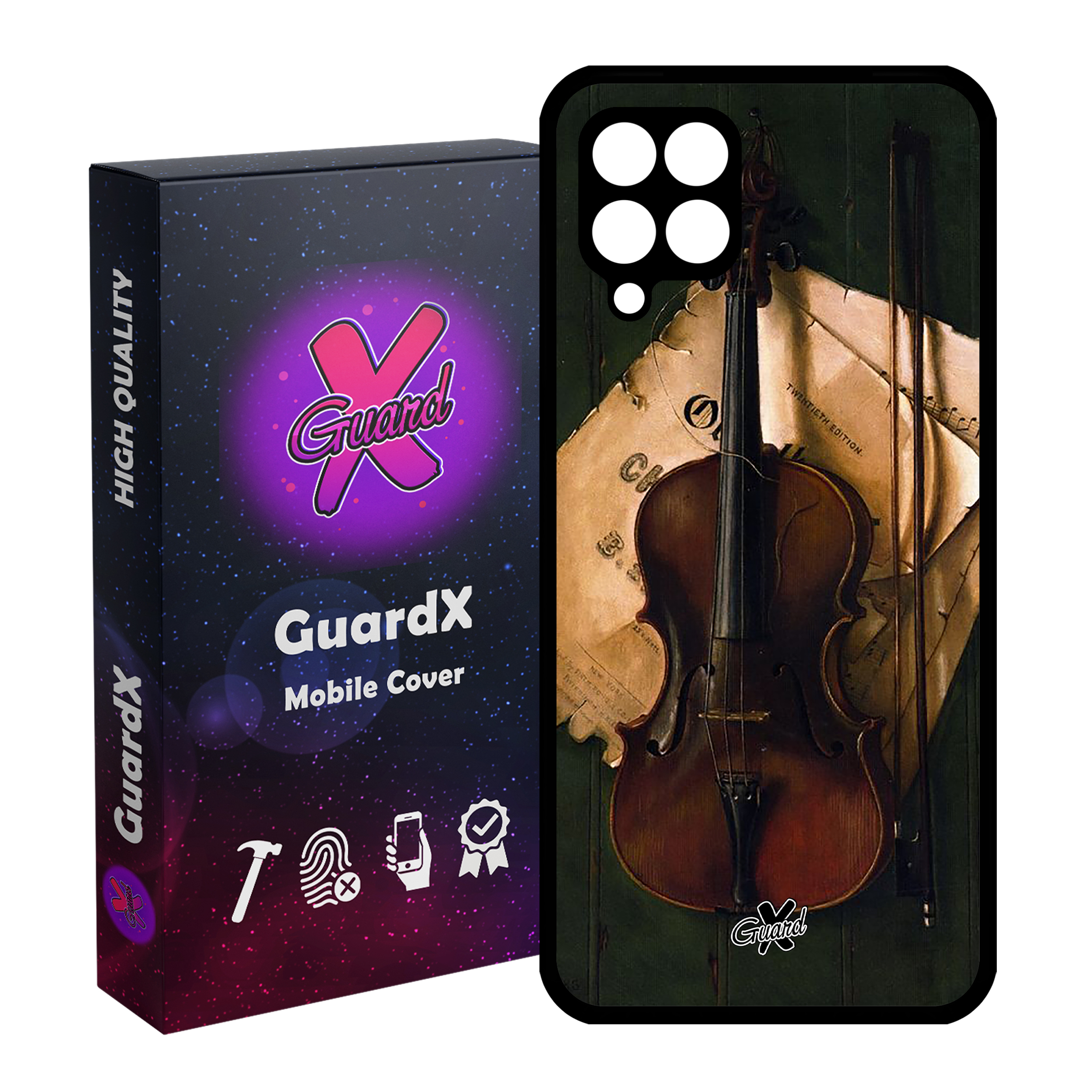 کاور گارد ایکس طرح ویولن مدل Glass10262 مناسب برای گوشی موبایل سامسونگ Galaxy A22 4G