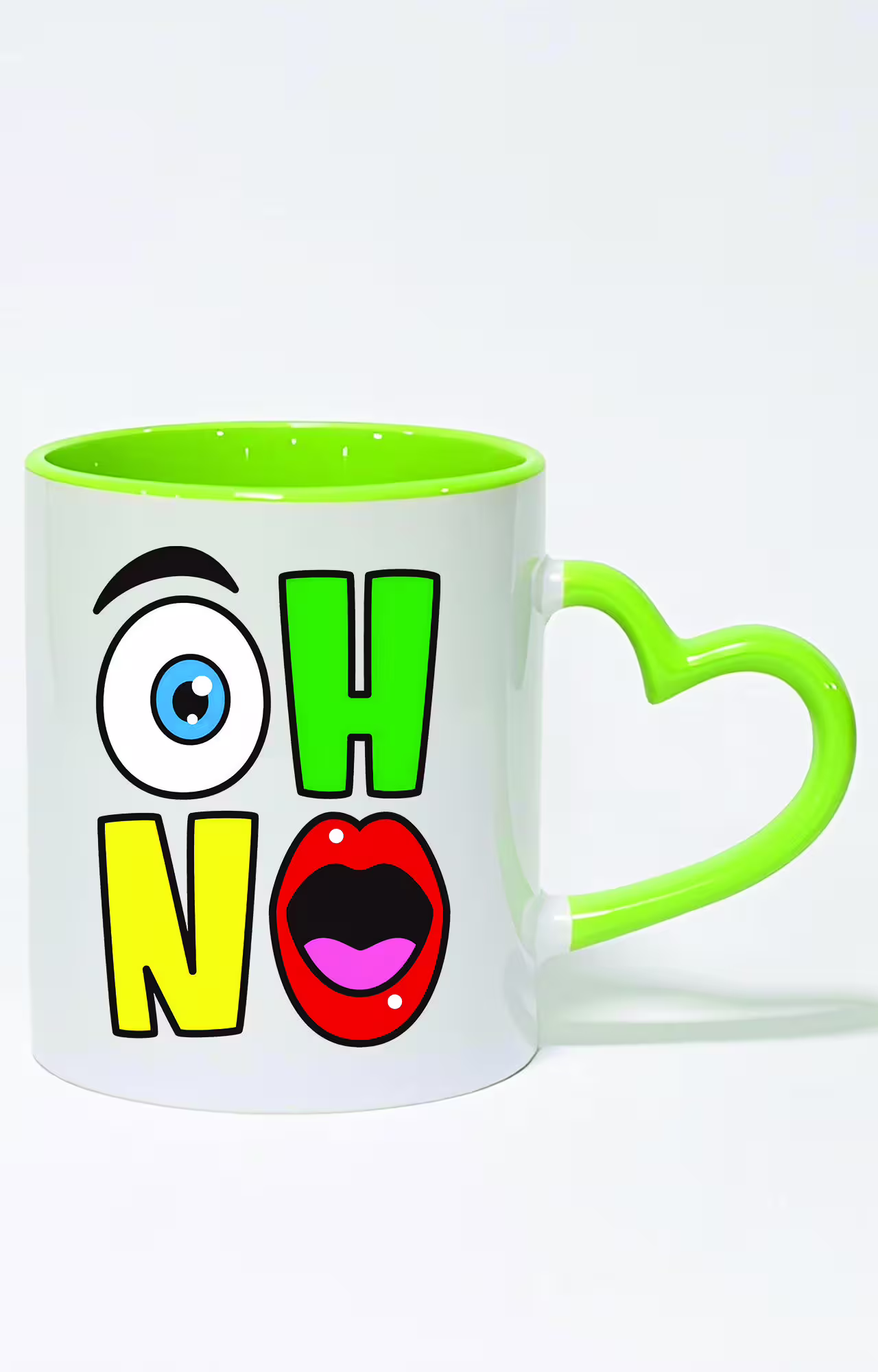 ماگ دسته قلبی رنگی طرح oh no کد 3361