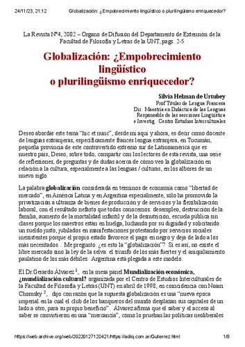 خرید و دانلود نسخه کامل کتاب Globalización: ¿Empobrecimiento lingüístico o plurilingüismo enriquecedor?
