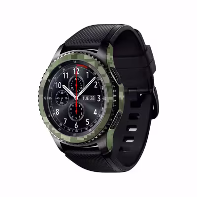 برچسب ماهوت طرح Army-Green-Pixel مناسب برای ساعت هوشمند سامسونگ Galaxy Gear S3 Frontier