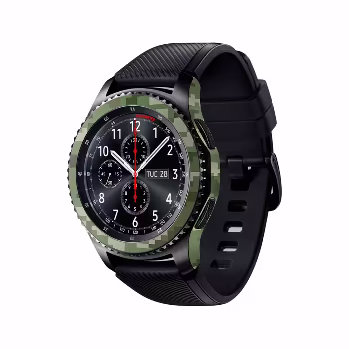 برچسب ماهوت طرح Army-Green-Pixel مناسب برای ساعت هوشمند سامسونگ Galaxy Gear S3 Frontier