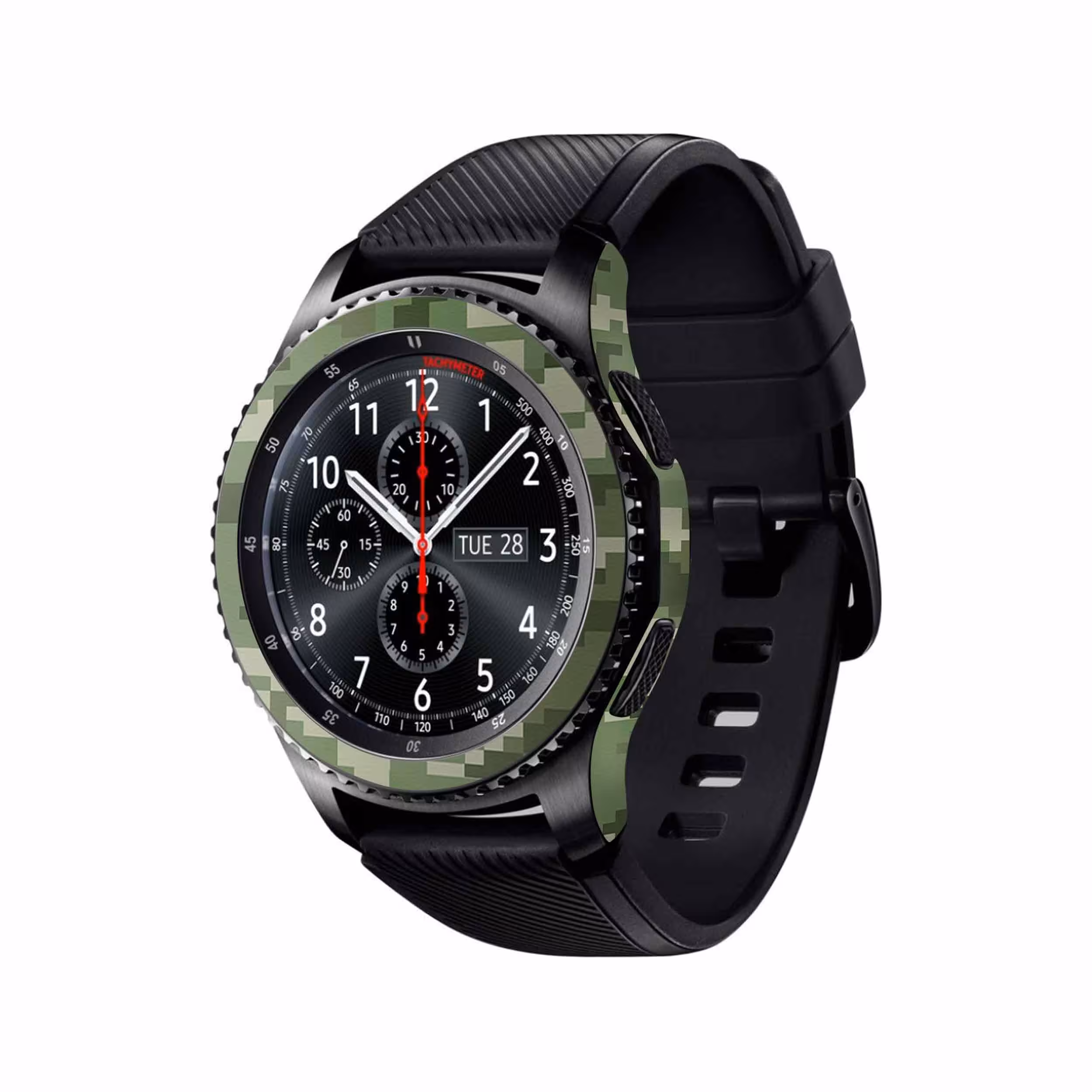 برچسب ماهوت طرح Army-Green-Pixel مناسب برای ساعت هوشمند سامسونگ Galaxy Gear S3 Frontier