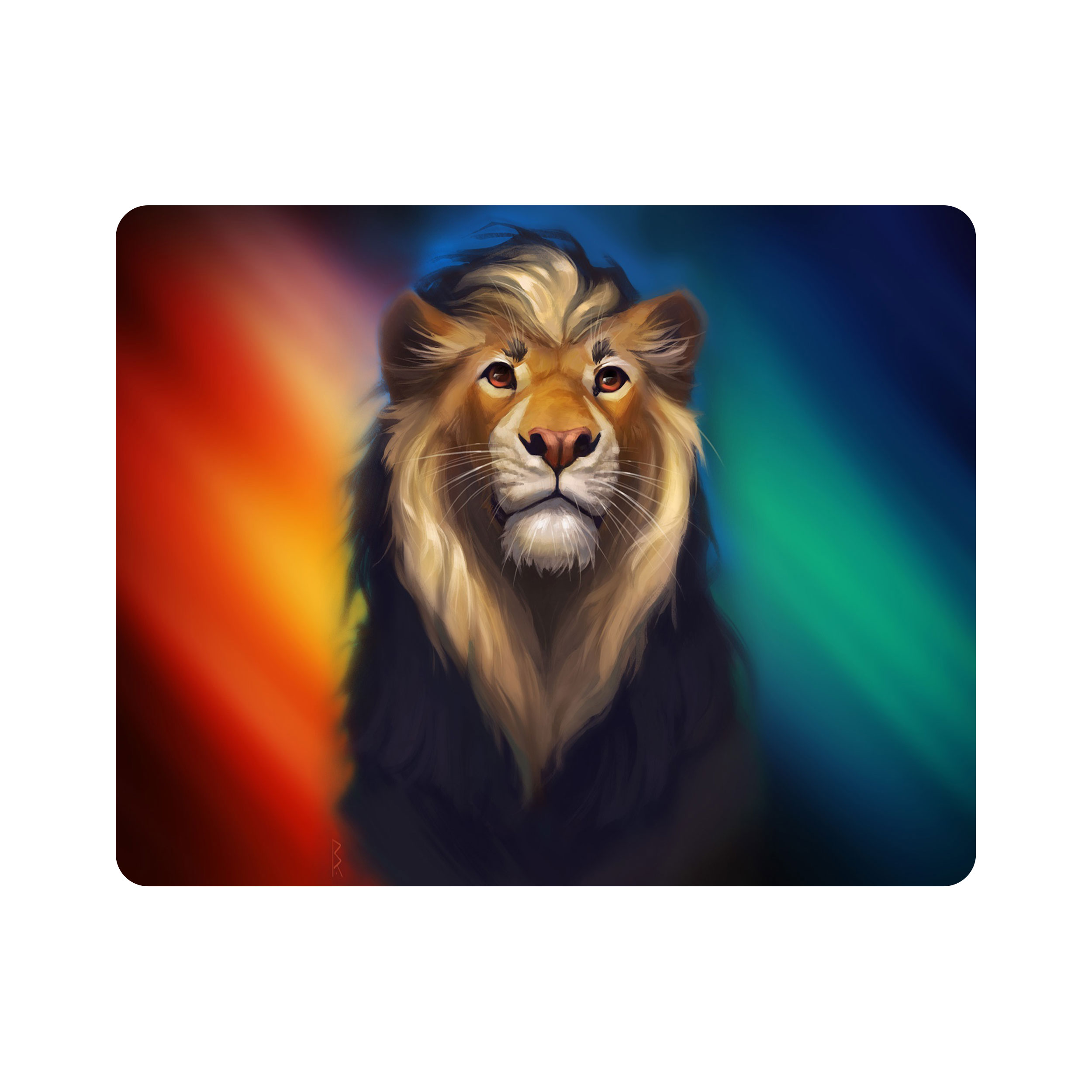 ماوس پد اطلس آبی طرح نقاشی شیر نر مدل T1626