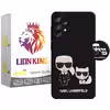 کاور لاین کینگ مدل گربه و مردعینکی مناسب برای گوشی موبایل سامسونگ Galaxy A32 4G به همراه پایه نگهدارنده