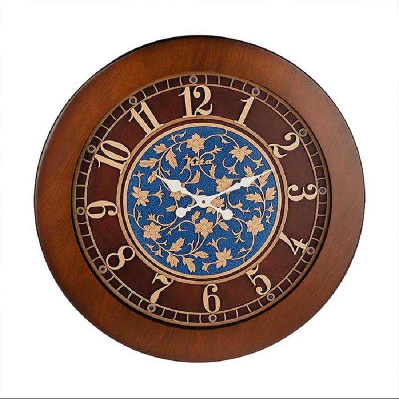ساعت دیواری چوبی قهوه ای رویال کد CKS 648-BC60