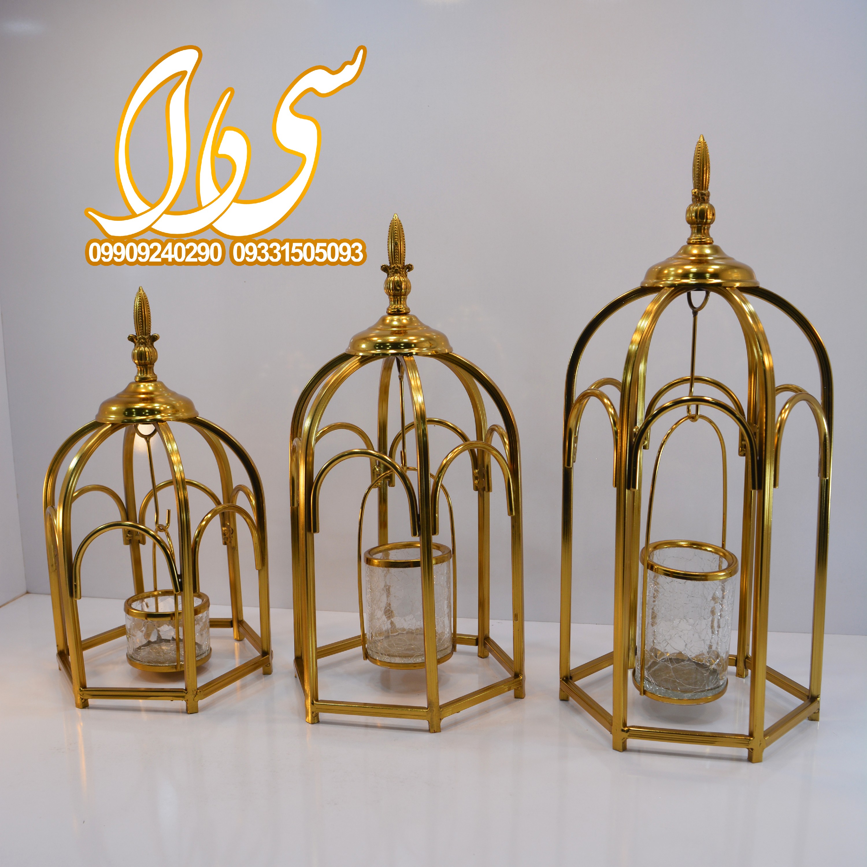 ست استند فانوس طلایی کوچک  ارسال از کارخانه بدون واسطه