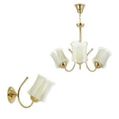  لوستر و چراغ دیواری چشمه نور کد A825/3-1-Pro بسته دو عددی