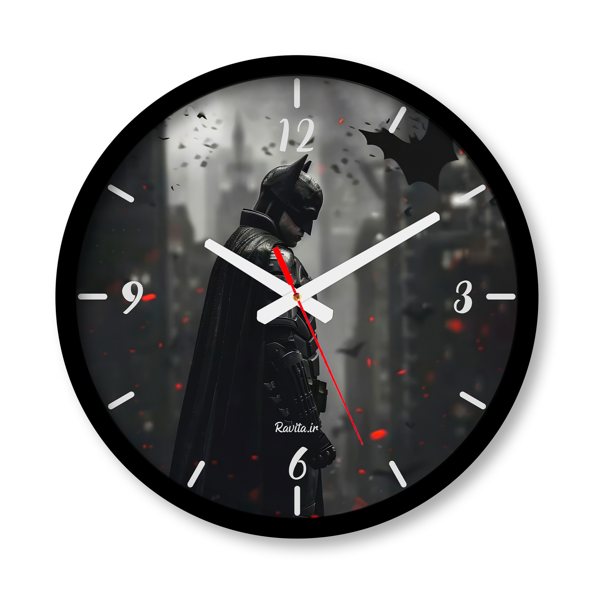 ساعت دیواری بزرگ راویتا طرح بتمن کد 3636