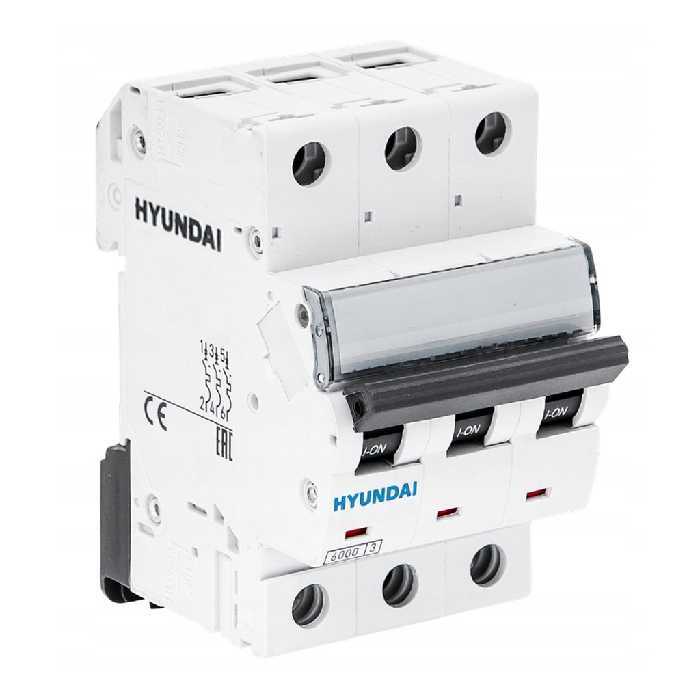 کلید مینیاتوری 6 آمپر سه پل هیوندای کد B6-6KA-3P