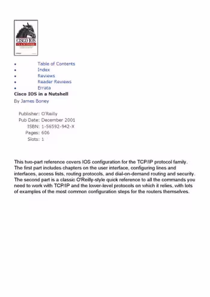 خرید و دانلود نسخه کامل کتاب Cisco IOS in a nutshell