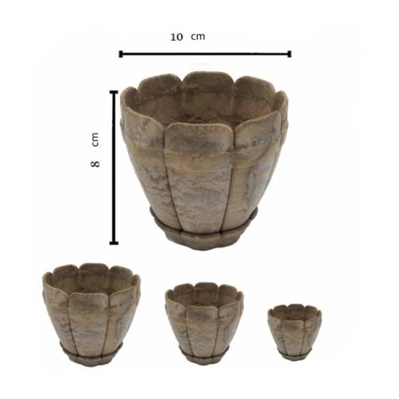 گلدان سایز 10 ( مدل چوب پلاستیک مقاوم پک 5 تایی سایز 10 )