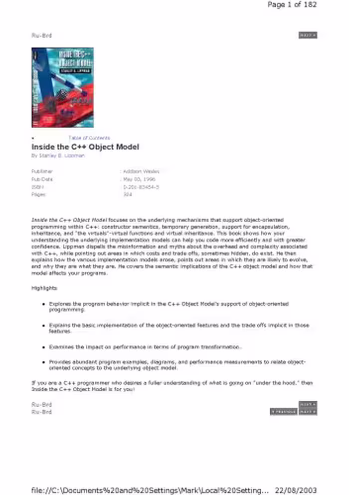خرید و دانلود نسخه کامل کتاب Inside the C   Object Model