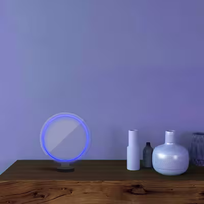 چراغ رومیزی ریموت دار مدل CIRCLE-GL_BL-GLASS