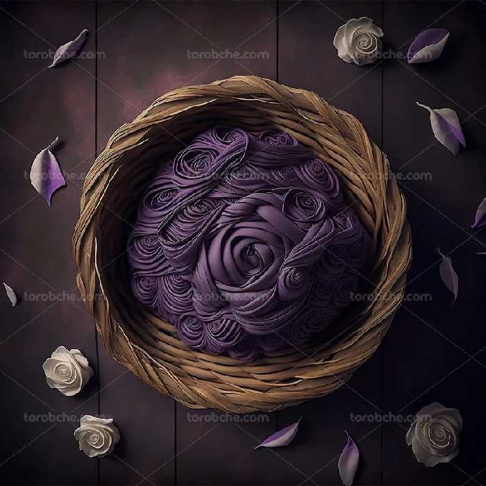 بک دراپ عکاسی سبد با گل سفید | گرافیک با طعم تربچه