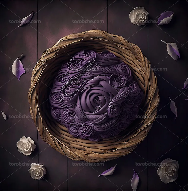 بک دراپ عکاسی سبد با گل سفید | گرافیک با طعم تربچه