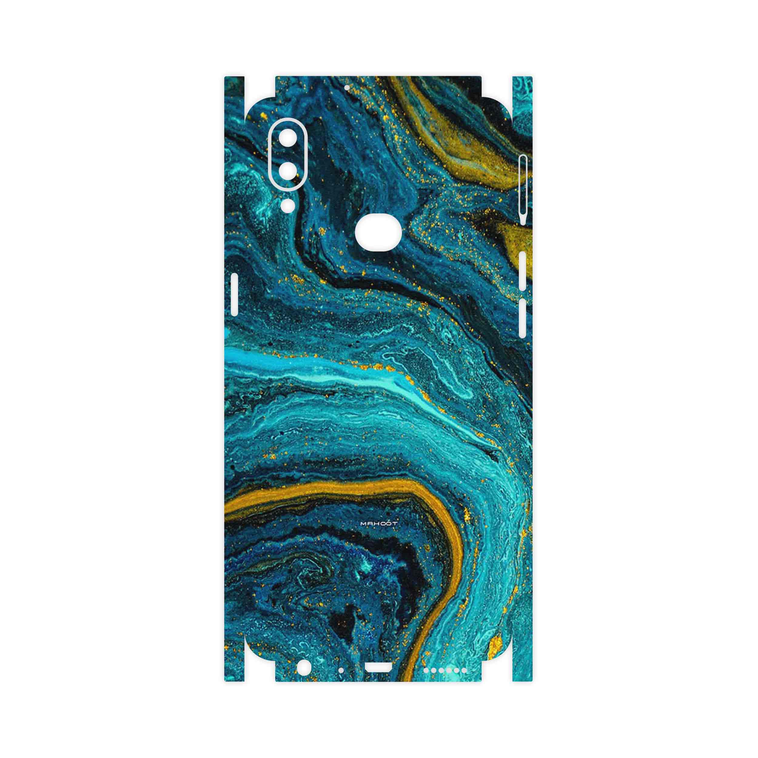 برچسب پوششی ماهوت مدل Turquoise marblewith golden streaks-FullSkin مناسب برای گوشی موبایل سامسونگ Galaxy A10s