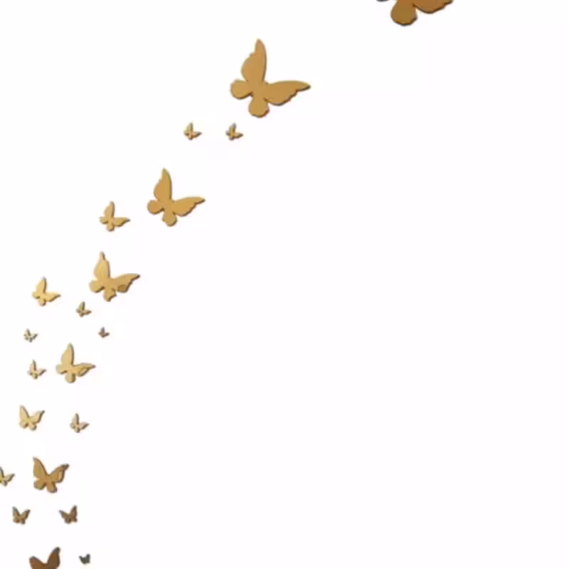 اینه دکوراتیو مدل پروانه مجموعه 9 عددی