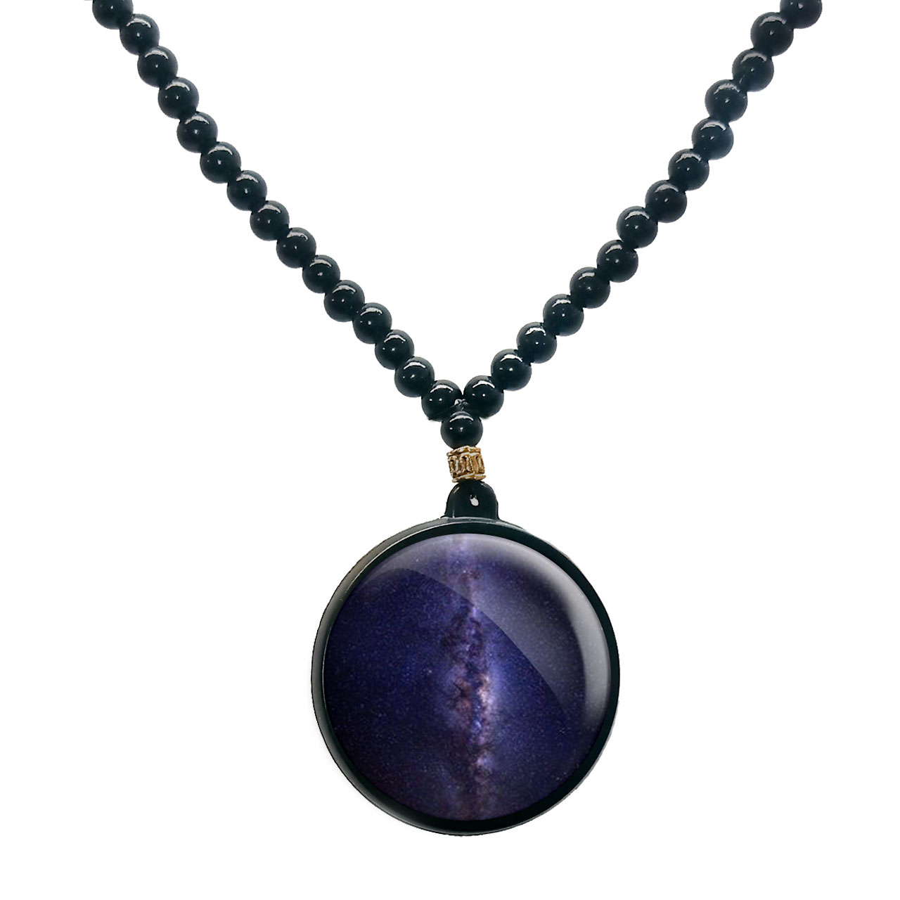 گردنبند پرمانه طرح ستاره و کهکشان کد pmd.25669 مدل دو طرفه