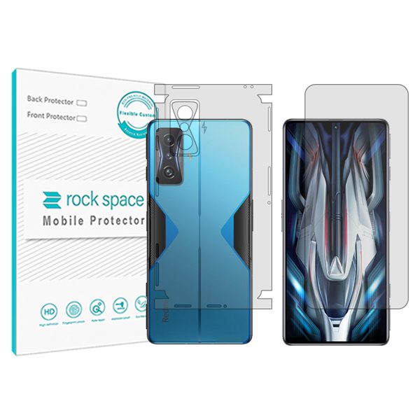 گلس محافظ صفحه نمایش و پشت گوشی شیائومی Redmi K50 Gaming مدل نانو هیدروژل شفاف برند راک اسپیس کد MS