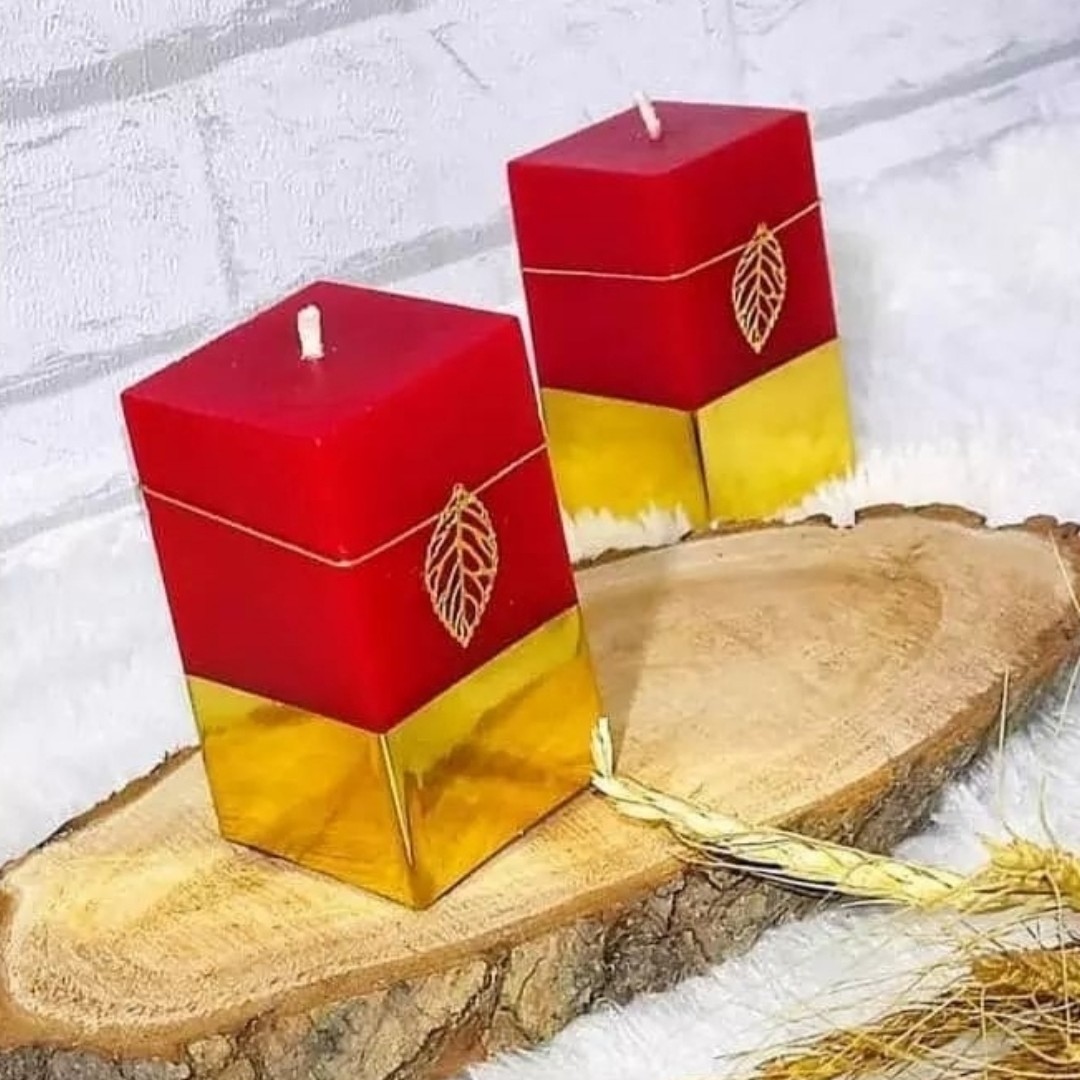 شمع مکعبی قرمز(تزئینی)