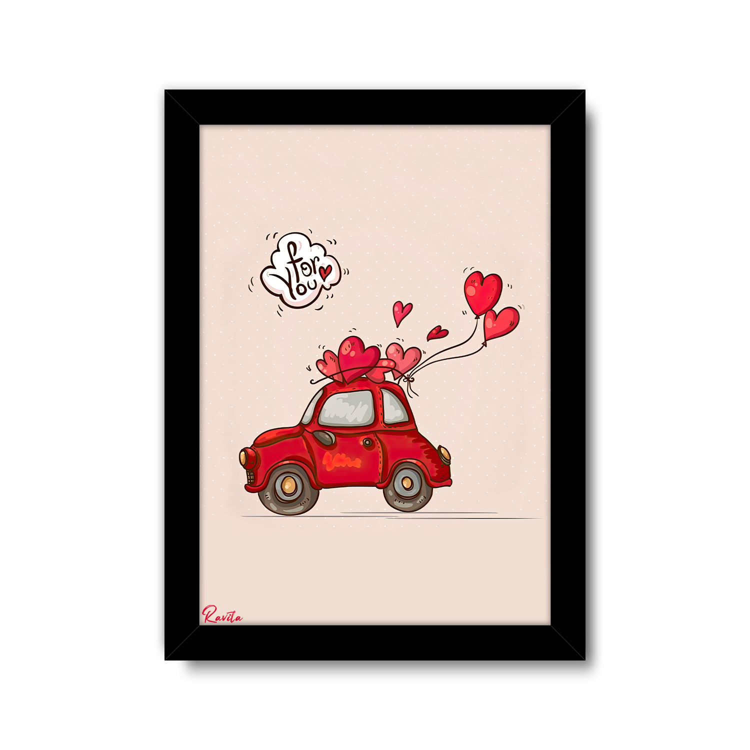 تابلو تکی ماشین و قلب کد 3530