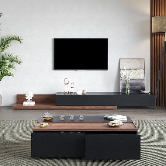 میز تلویزیون مینیمال  Z 21  (رنگ طوسی مات و قهوه ای)