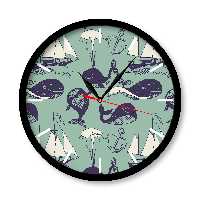 ساعت دیواری راویتا طرح نهنگ مدل 1003