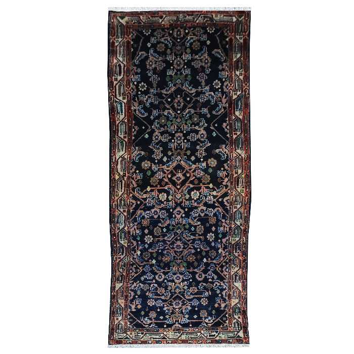 فرش قدیمی دستبافت کناره طول سه متری مدل MG165