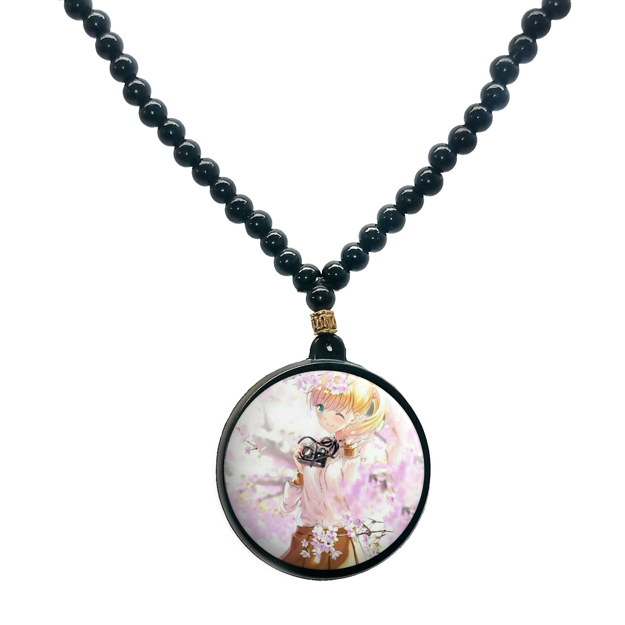 گردنبند پرمانه طرح عکاس کد pmd.5178 مدل دو طرفه