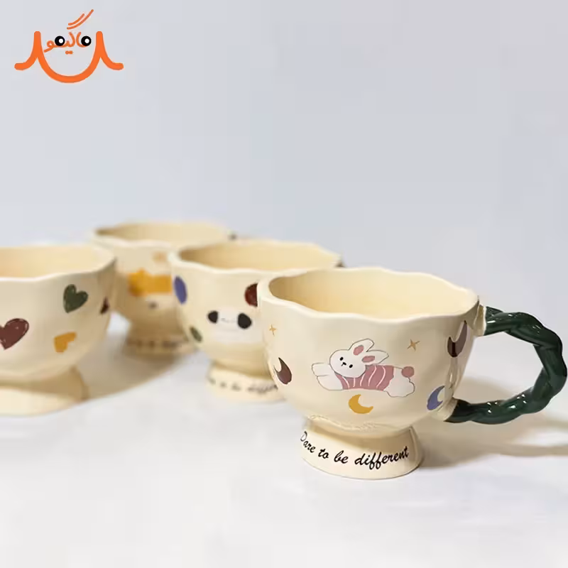 ماگ سرامیکی فانتزی دسته طنابی