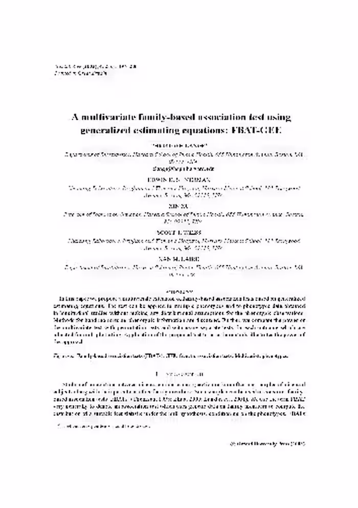 خرید و دانلود نسخه کامل کتاب [Article] A multivariate family-based association test using generalized estimating equations FBAT-GEE