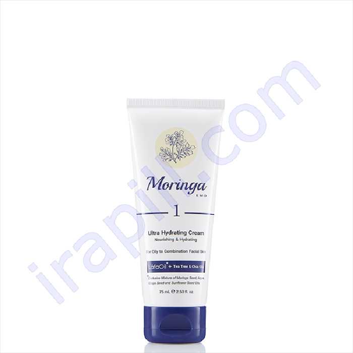 کرم دست و صورت آبرسان 1  مناسب پوست چرب و مختلط  مورینگا 75 میلی لیتر