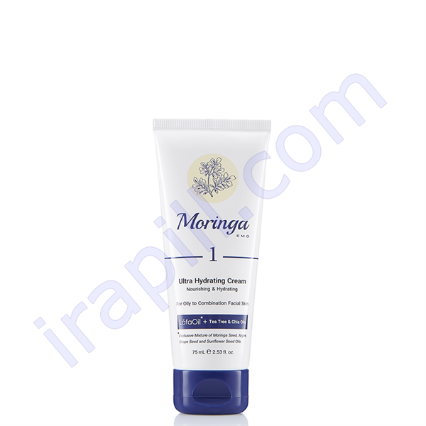 کرم دست و صورت آبرسان 1  مناسب پوست چرب و مختلط  مورینگا 75 میلی لیتر