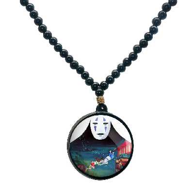 گردنبند پرمانه طرح Spirited Away کد pmd.25660 مدل دو طرفه