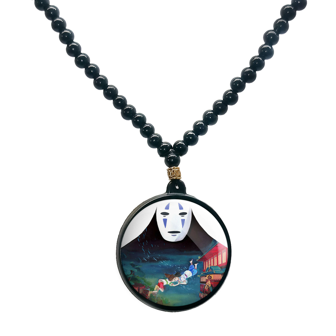 گردنبند پرمانه طرح Spirited Away کد pmd.25660 مدل دو طرفه