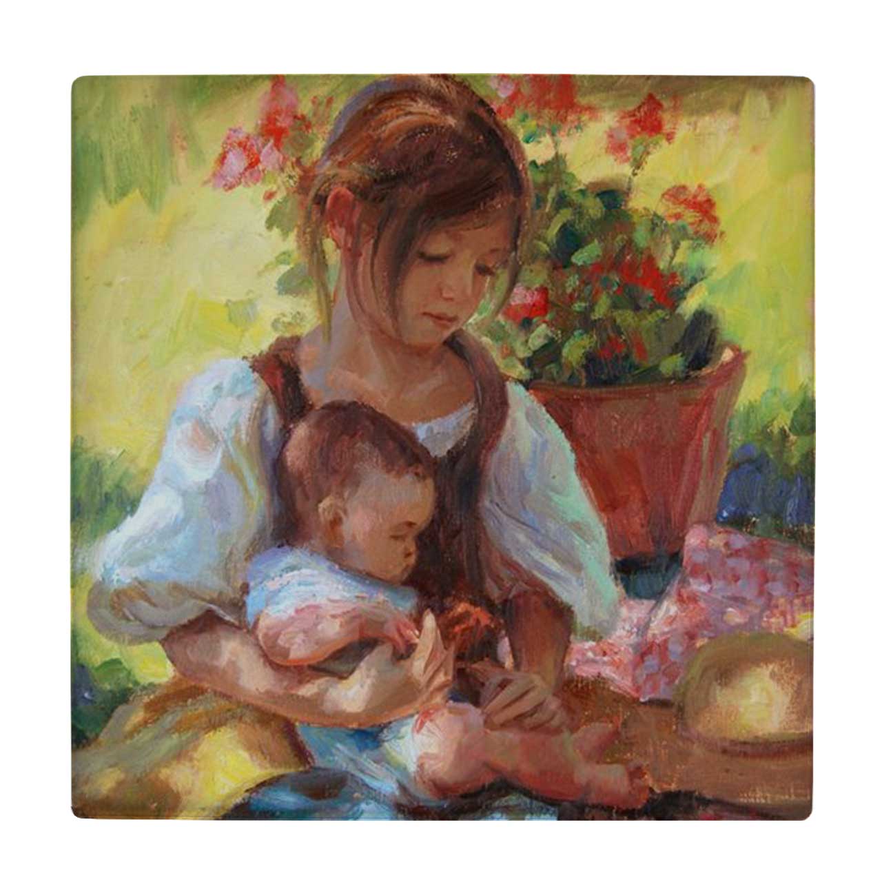 زیر لیوانی طرح نقاشی دختر و کودک کد 3865008_2007