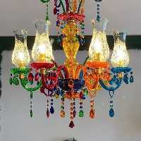 لوستر کریستالی رنگی رنگی
