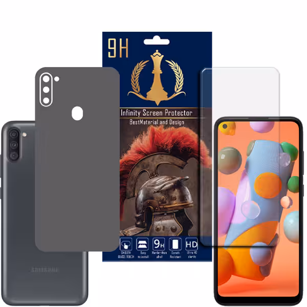 برچسب پوششی اینفینیتی مدل PRO MAX مناسب برای گوشی موبایل سامسونگ Galaxy A11 / M11 به همراه محافظ صفحه نمایش