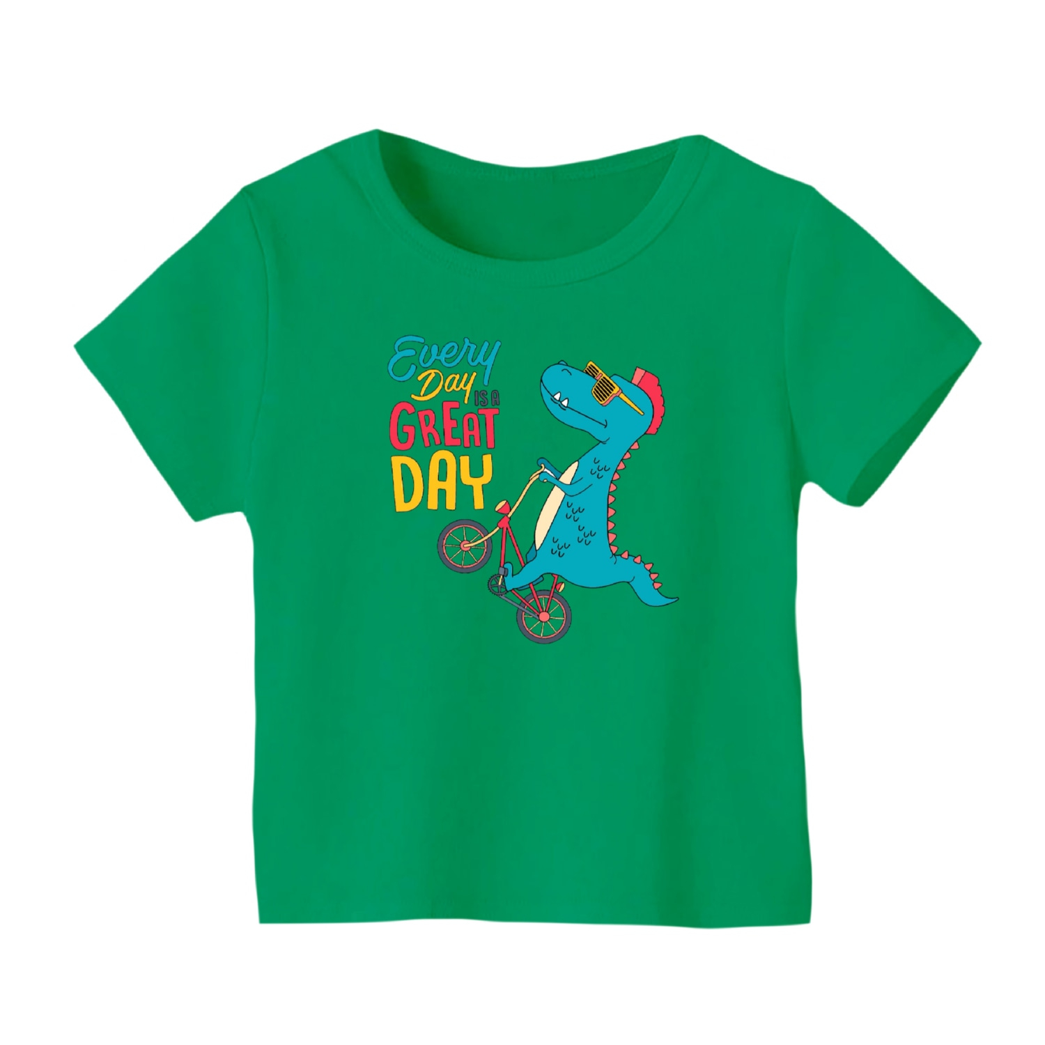 تی شرت آستین کوتاه بچگانه مدل دایناسور کد 6 رنگ سبز