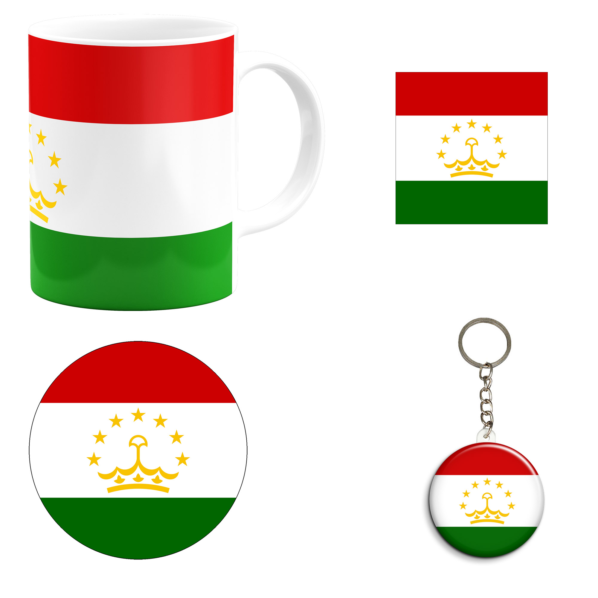 ست هدیه ماگ طرح پرچم تاجیکستان مدل Tajikistan کد M1