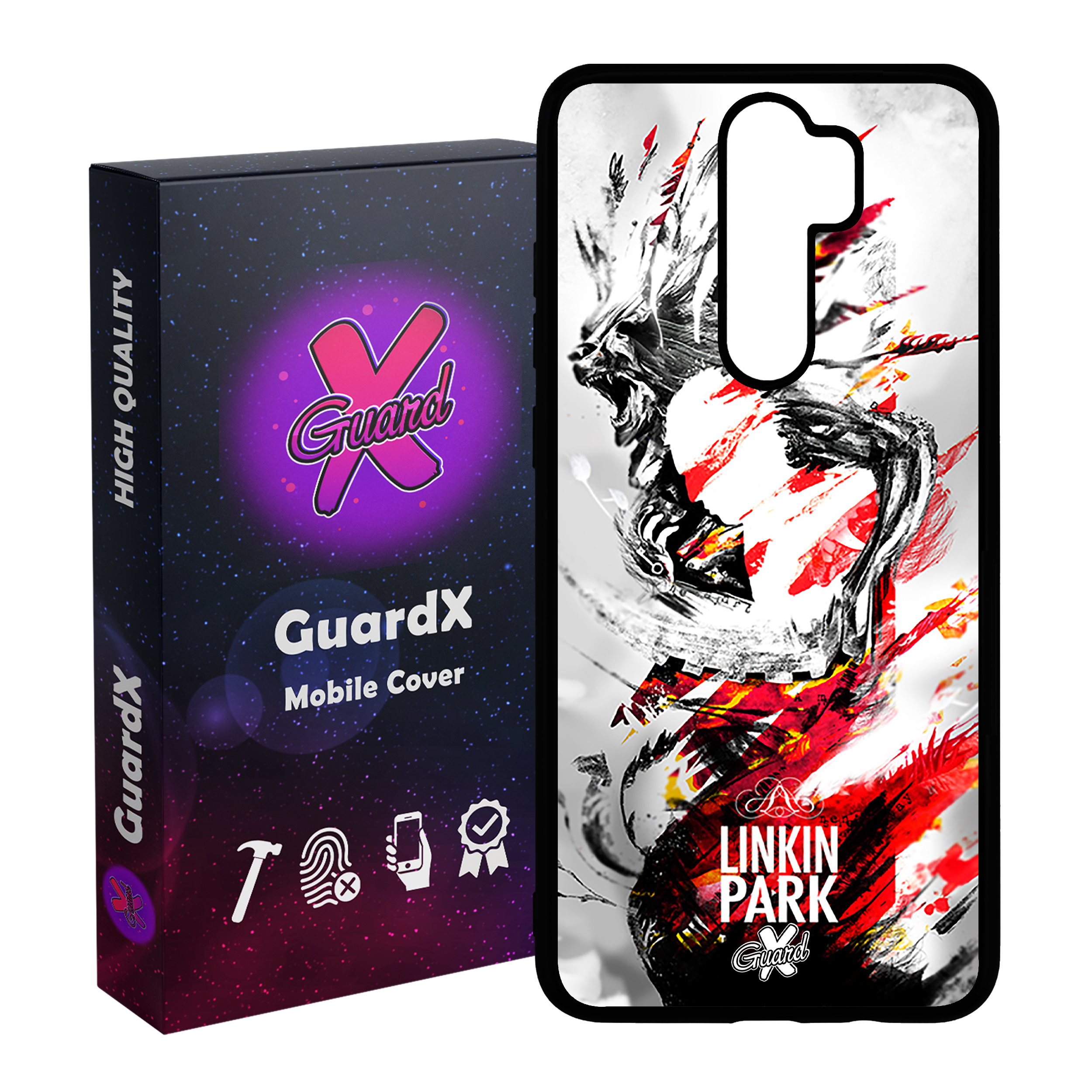 کاور گارد ایکس طرح Linkin Park مدل Glass10082 مناسب برای گوشی موبایل شیائومی Redmi 9 / 9 Prime