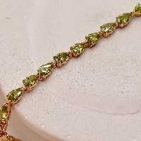 دستبند XP طرح اشک با نگین سبز کیفیت عالی 2984