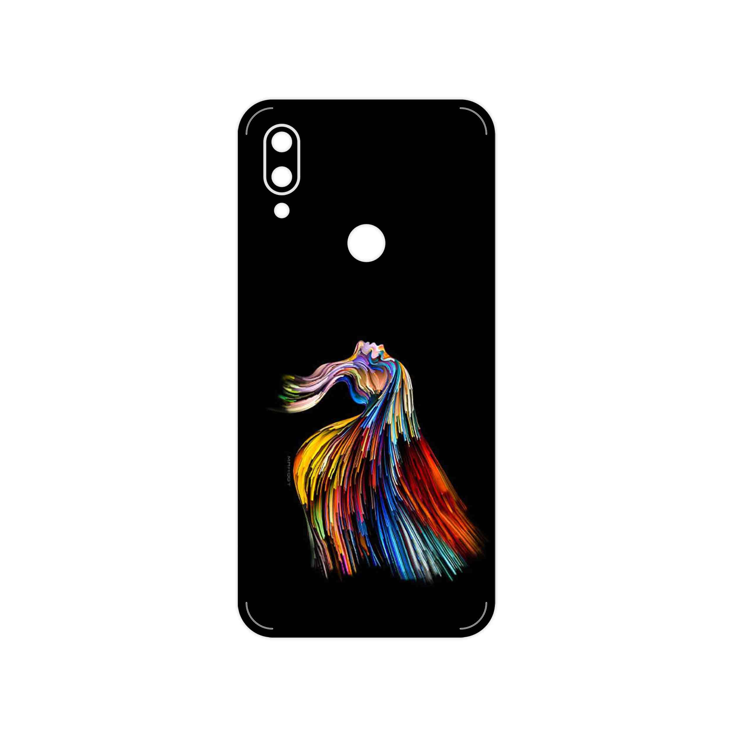 برچسب پوششی ماهوت مدل Rainbow Hair Digital Art مناسب برای گوشی موبایل شیائومی Redmi 7