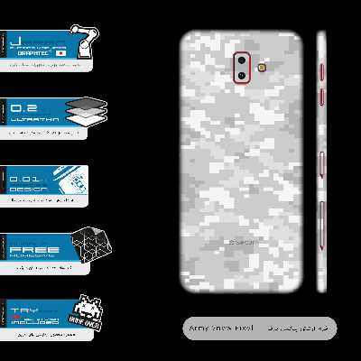 برچسب پوششی ماهوت مدل Army-Snow-Pixel-FullSkin مناسب برای گوشی موبایل سامسونگ Galaxy J6 Plus